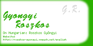 gyongyi roszkos business card