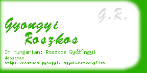 gyongyi roszkos business card